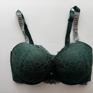 Victoria's Secret Dark Green Lace Bra